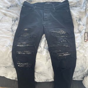 Amiri black bandana thrasher jeans